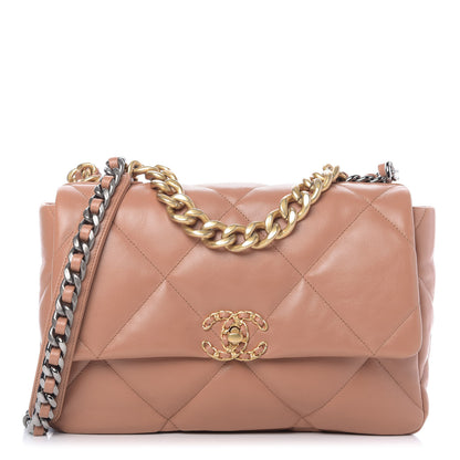 Chanel Lambskin Quilted Large 19 Flap Brown 1 of 10