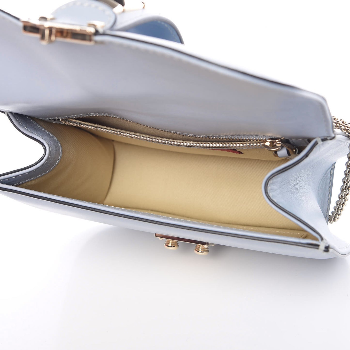 Vitello Small Glam Lock Rockstud Flap Water Sky