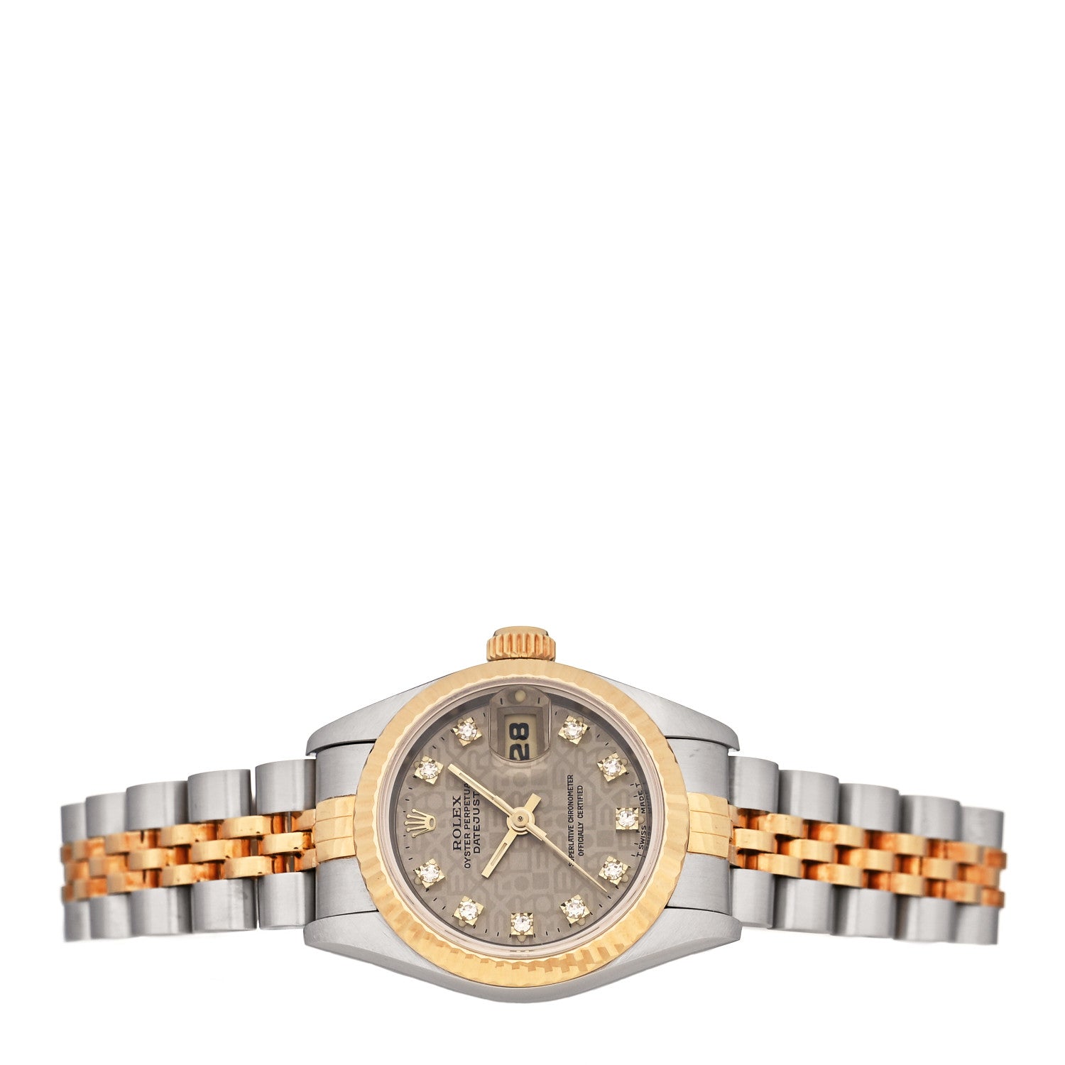 Rolex Stainless Steel 18K Yellow Gold Diamond 26mm Oyster Perpetual Datejust Watch Champagne Jubilee 69173 2 of 4
