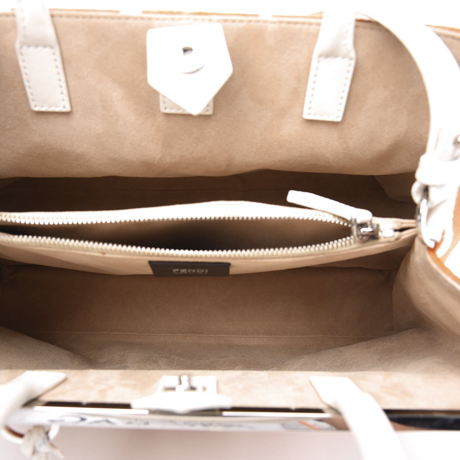 Fendi Calf Hair Zebra Print Regular 2Jours Tote Orange White 4 of 14