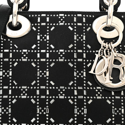 Christian Dior Satin Crystal Cannage Mini Lady Dior Black 7 of 9
