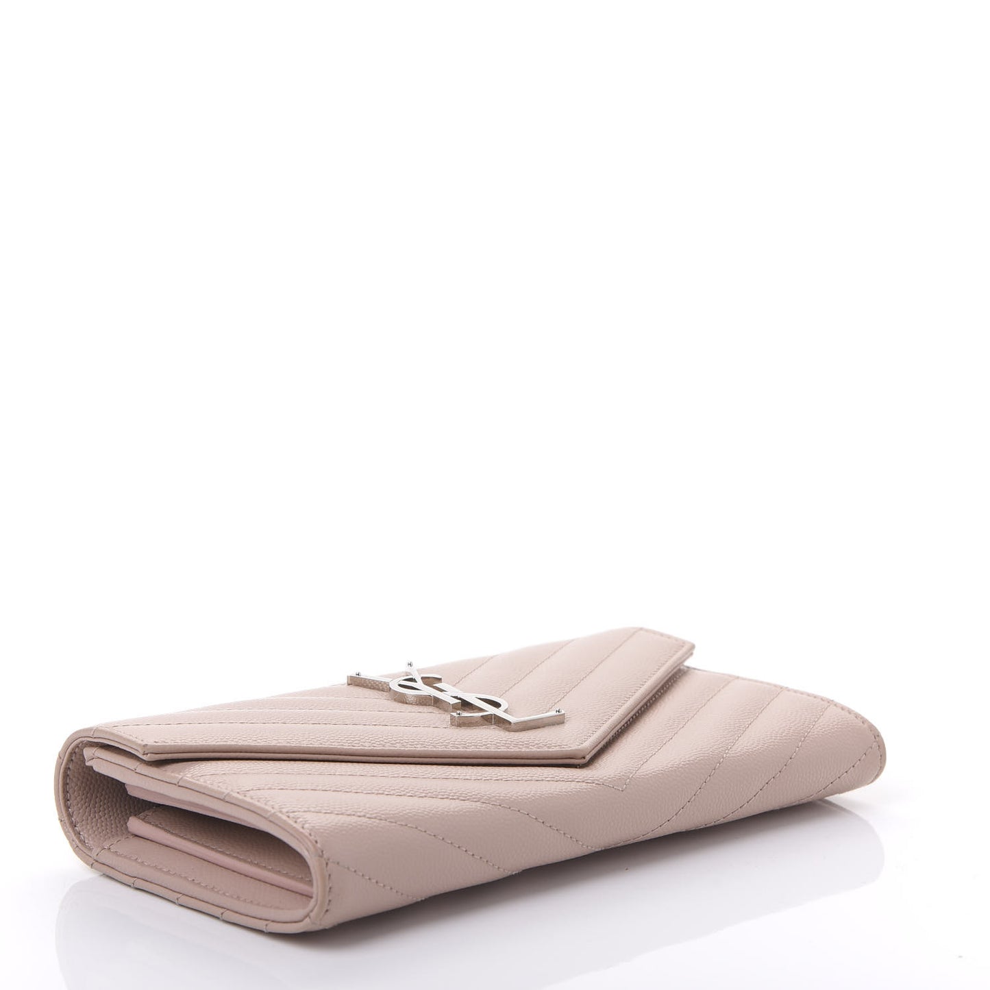 Grain De Poudre Matelasse Chevron Monogram Wallet Pale Pink