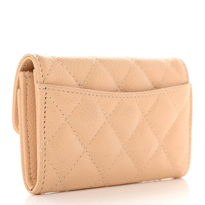 Chanel Caviar Quilted Flap Card Holder Wallet Light Beige 3 of 8