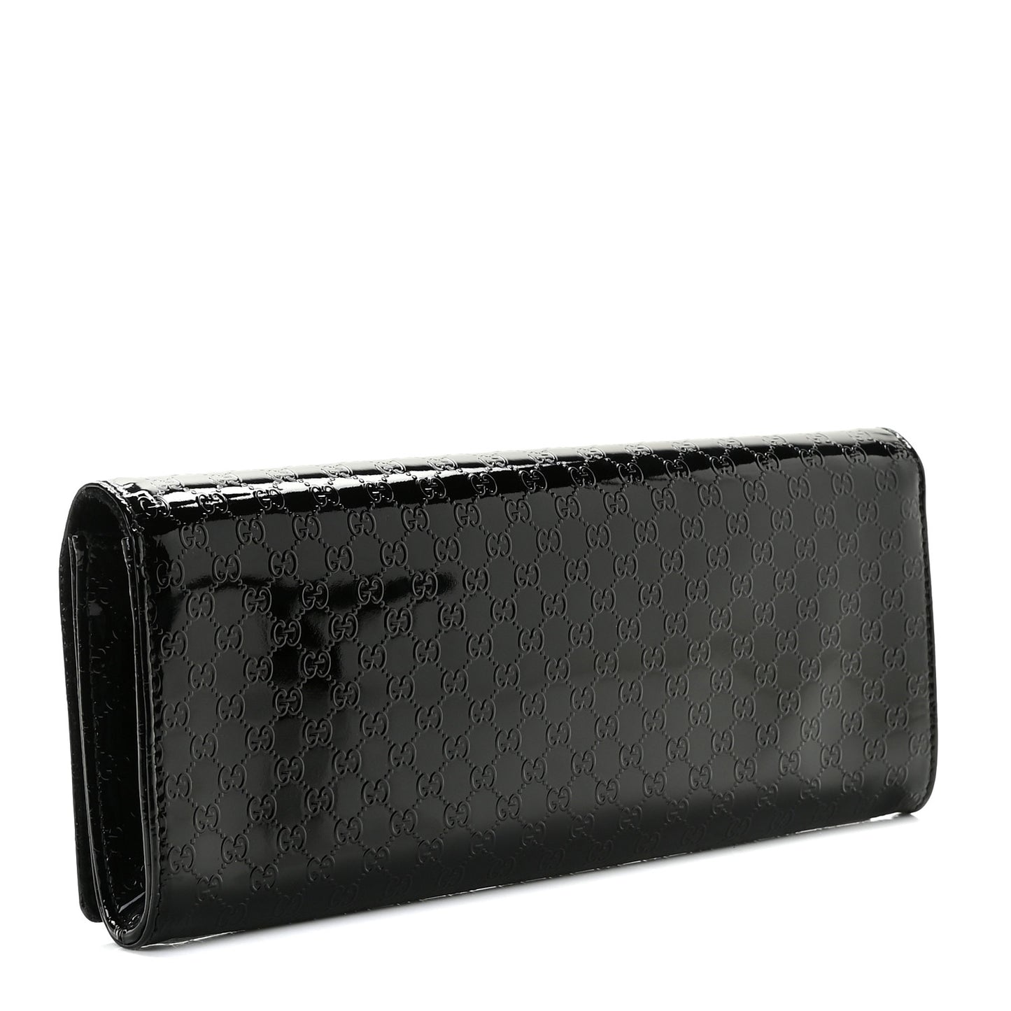 Patent Microguccissima Small Broadway Clutch Black