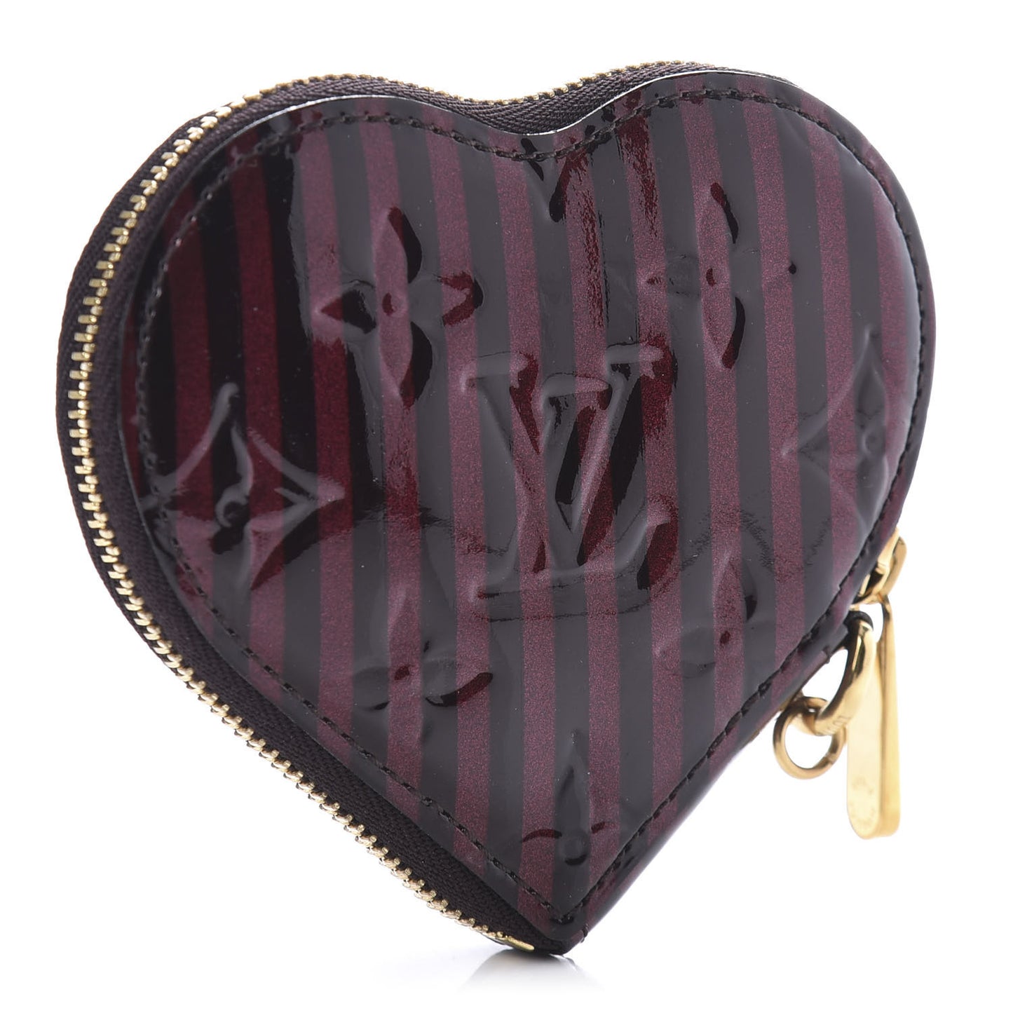 Vernis Rayures Coeur Heart Coin Purse Amarante
