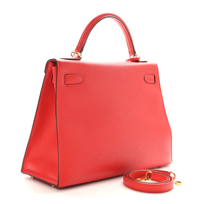 Hermes Epsom Kelly Sellier 32 Rouge Casaque 3 of 11