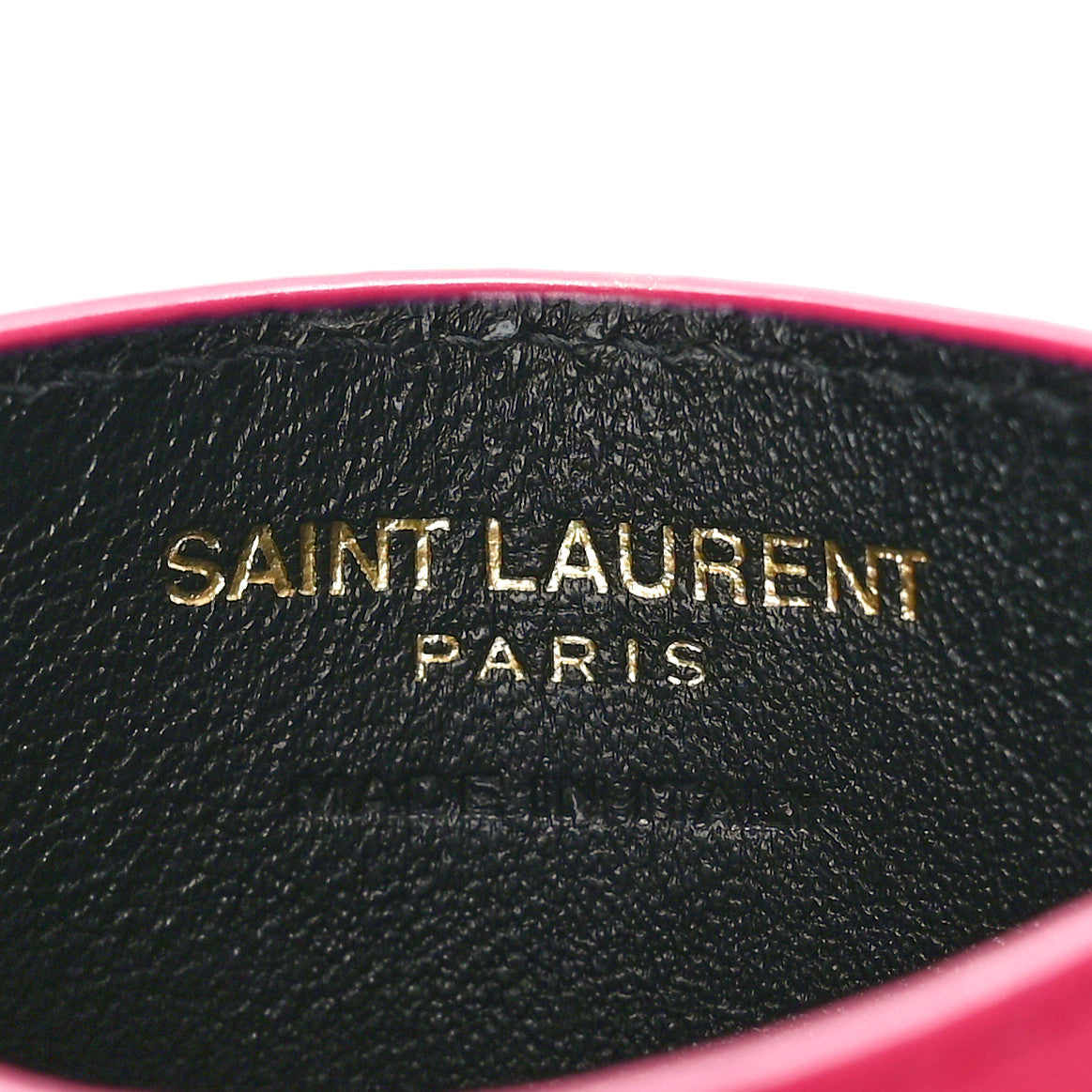 Saint Laurent Grain De Poudre Matelasse Chevron Monogram Credit Card Case Fresh Fuxia 6 of 8