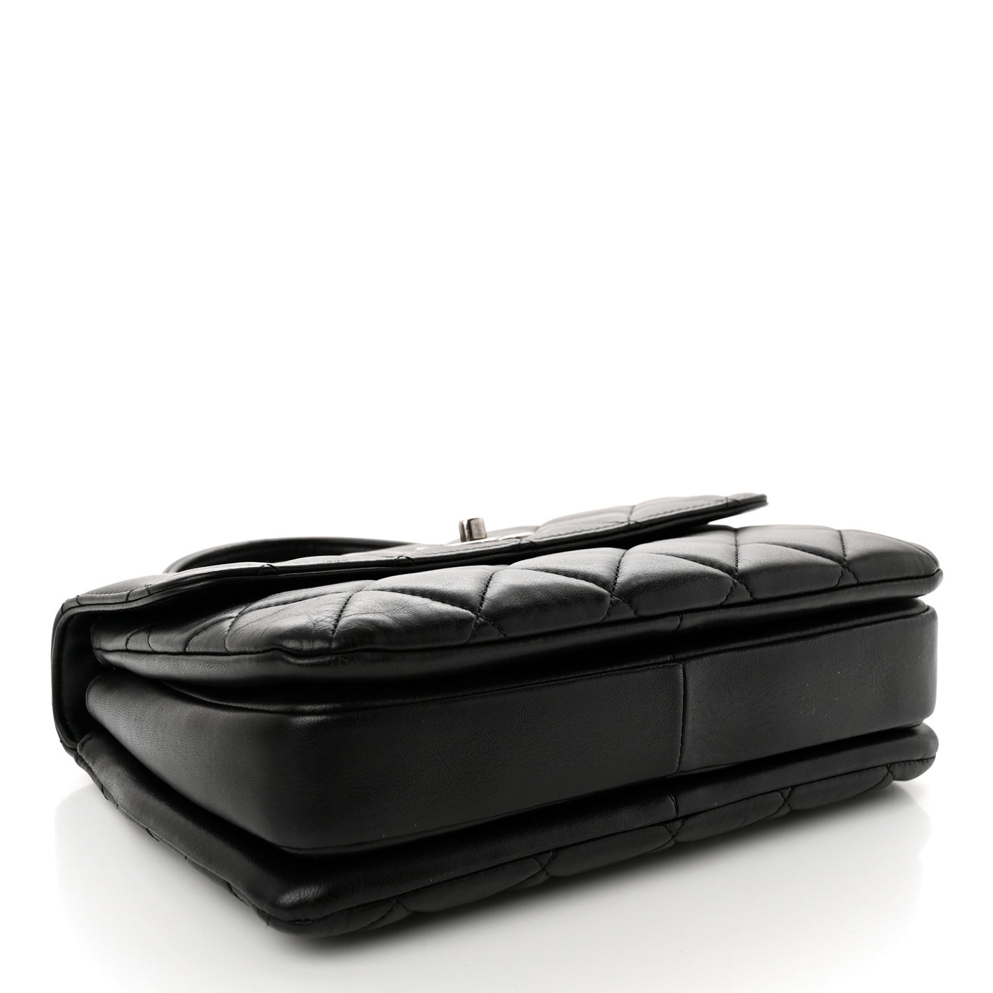 Lambskin Quilted Small Trendy CC Dual Handle Flap Bag Black