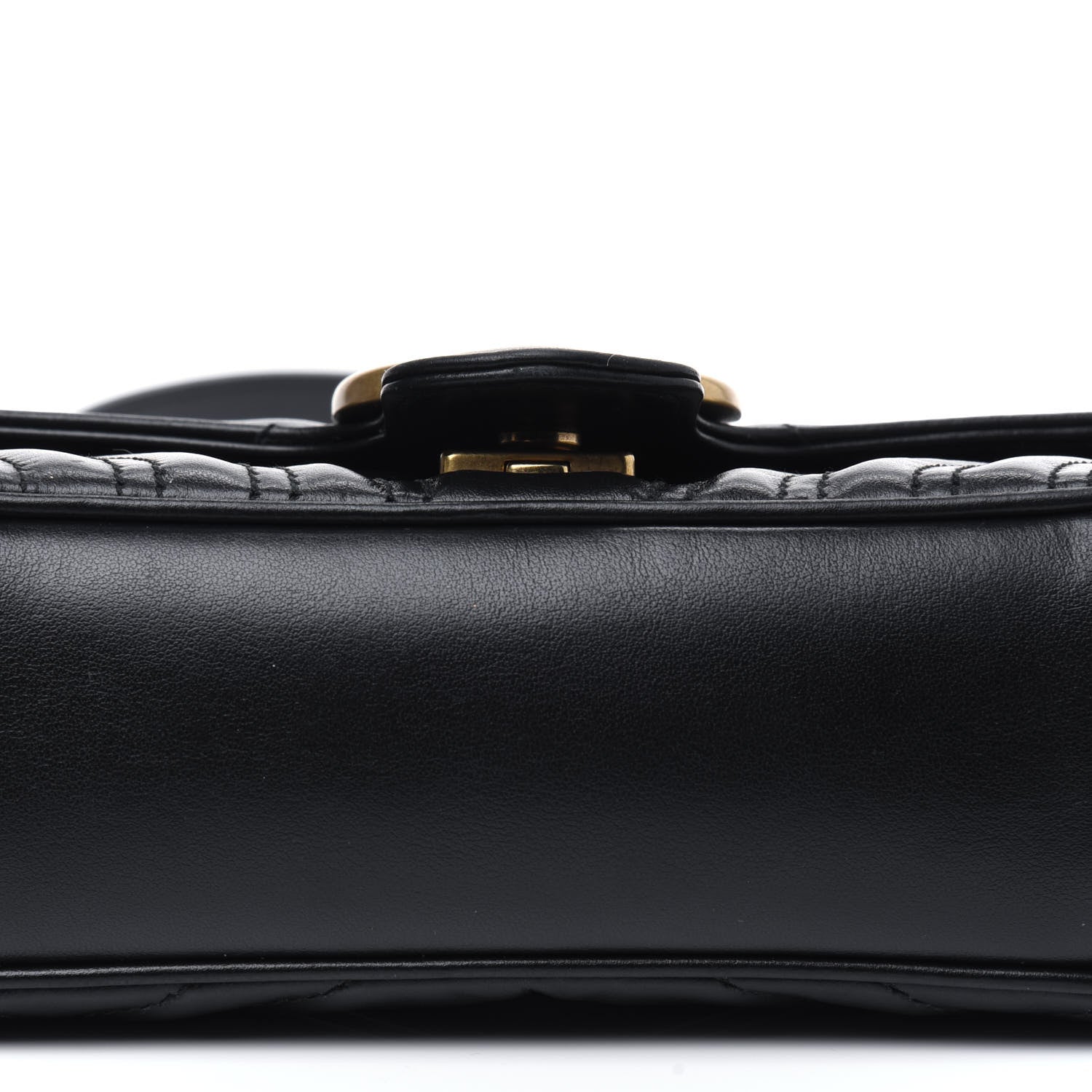 Gucci Calfskin Matelasse Mini GG Marmont Shoulder Bag Black 14 of 21