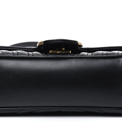 Gucci Calfskin Matelasse Mini GG Marmont Shoulder Bag Black 14 of 21