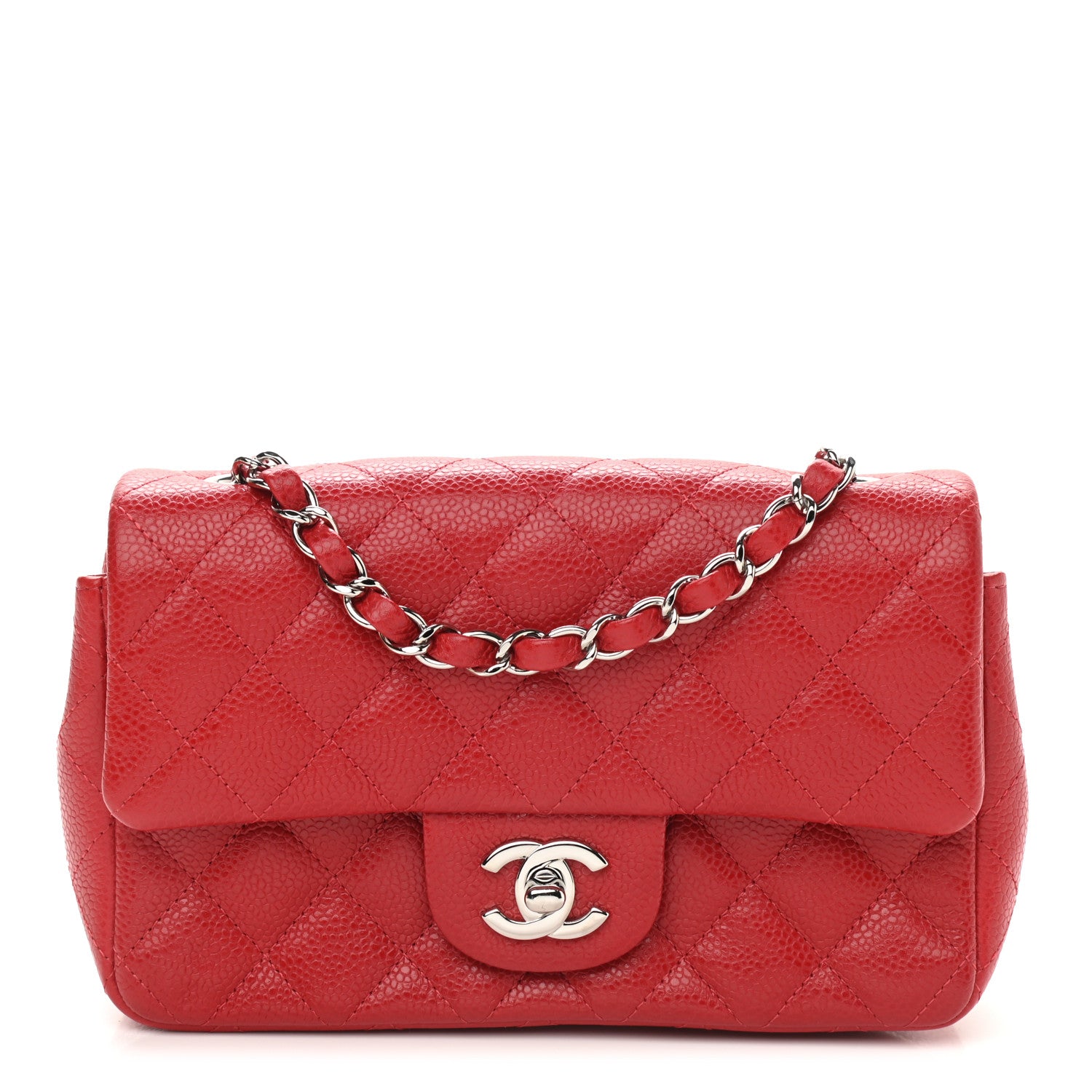 Chanel Caviar Quilted Mini Rectangular Flap Red 1 of 9
