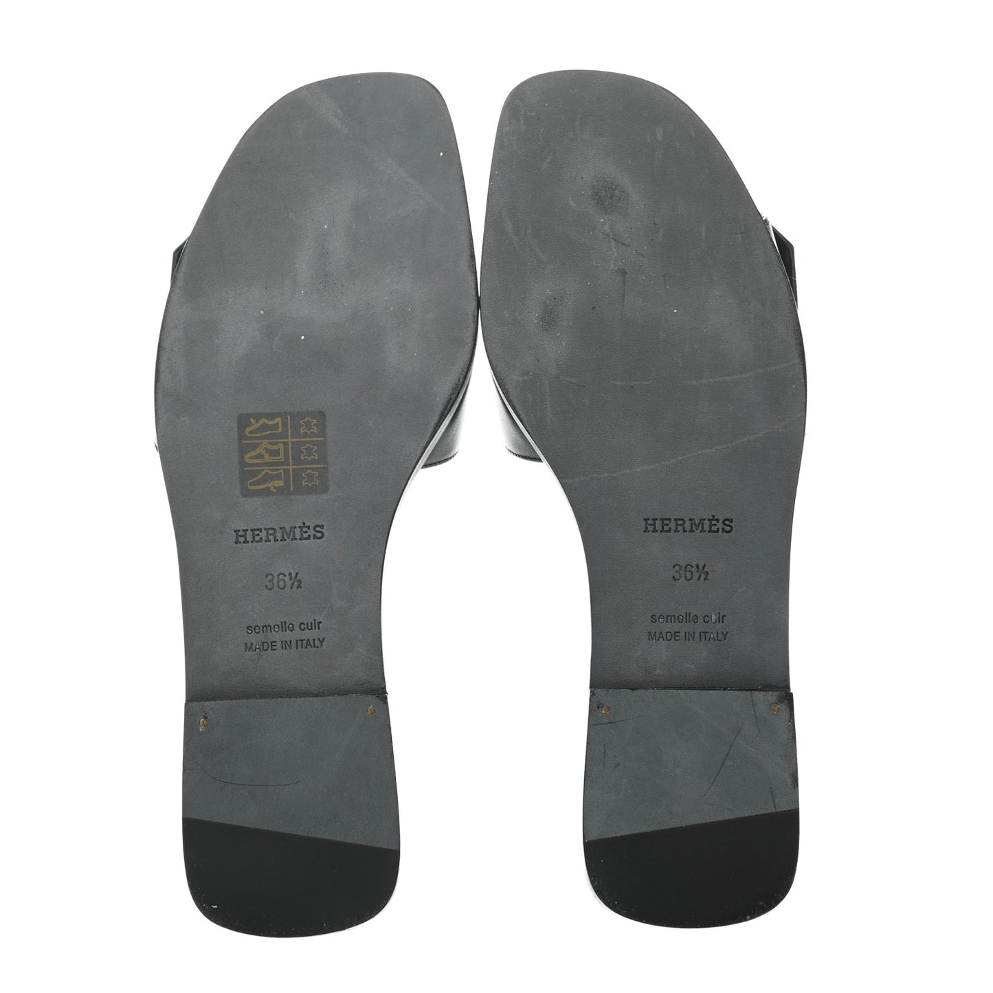 Calfskin View Sandals 36.5 Black