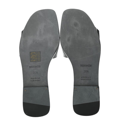 Hermes Calfskin View Sandals 36.5 Black 4 of 6