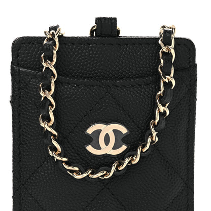 Chanel Caviar Quilted Card Holder On Chain Black 9 of 12