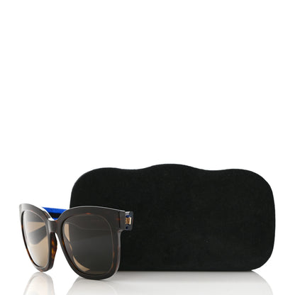 Gucci Acetate Square Frame Web Glitter Sunglasses GG0034S Brown Blue 8 of 8
