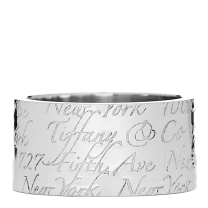 Tiffany Sterling Silver 10mm Notes Wide Ring 53 6.5 1 of 5