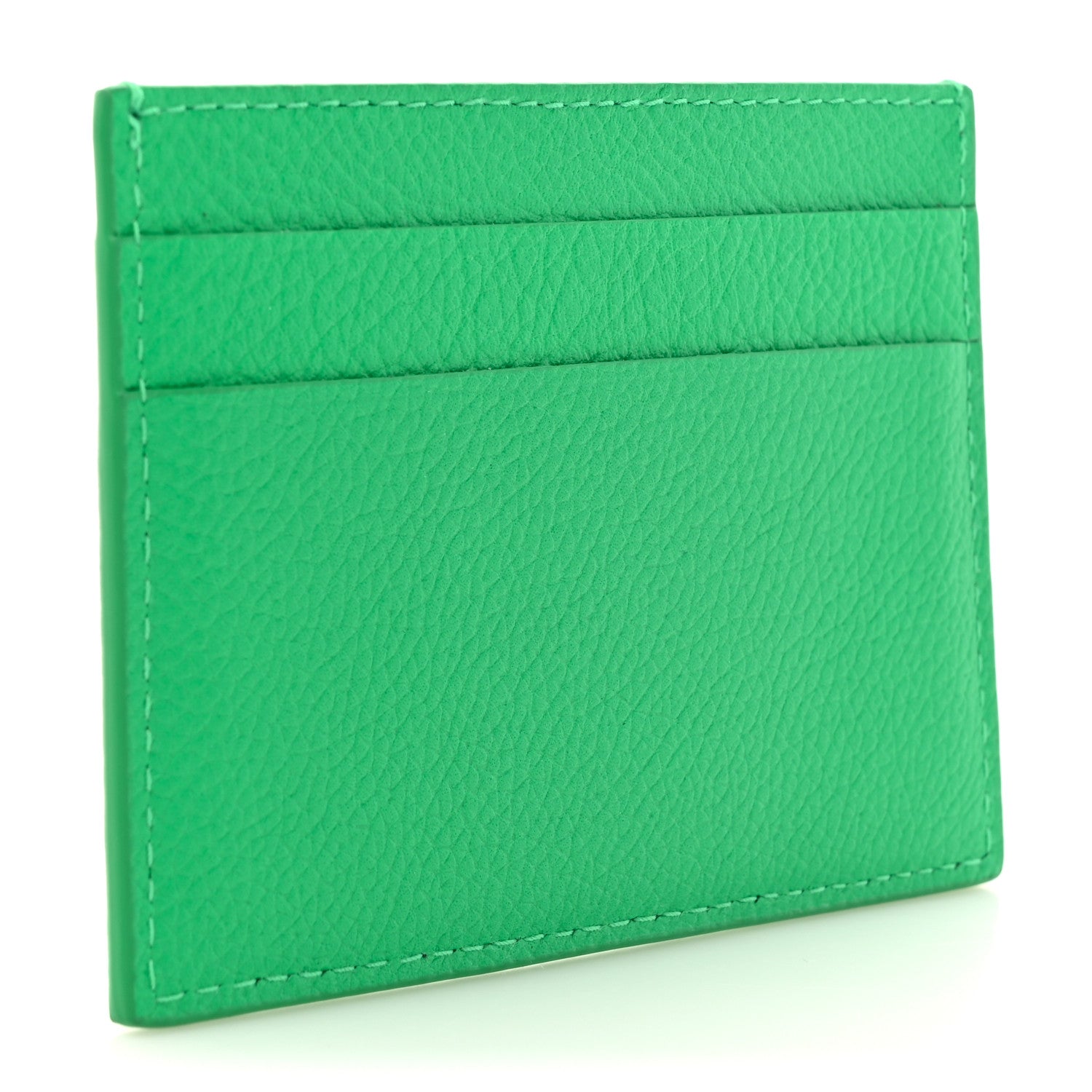 Balenciaga Grained Calfskin Logo Cash Card Holder Green White 3 of 10