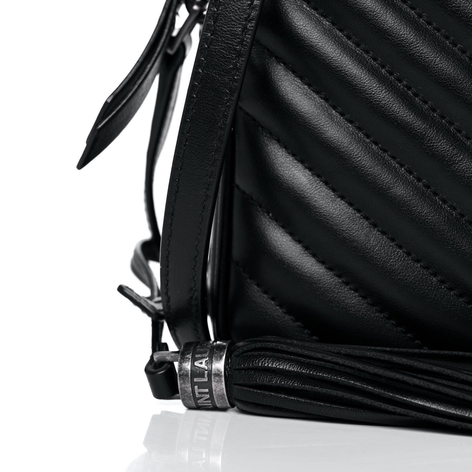 Saint Laurent Calfskin Matelasse Monogram Lou Camera Bag Black 9 of 18