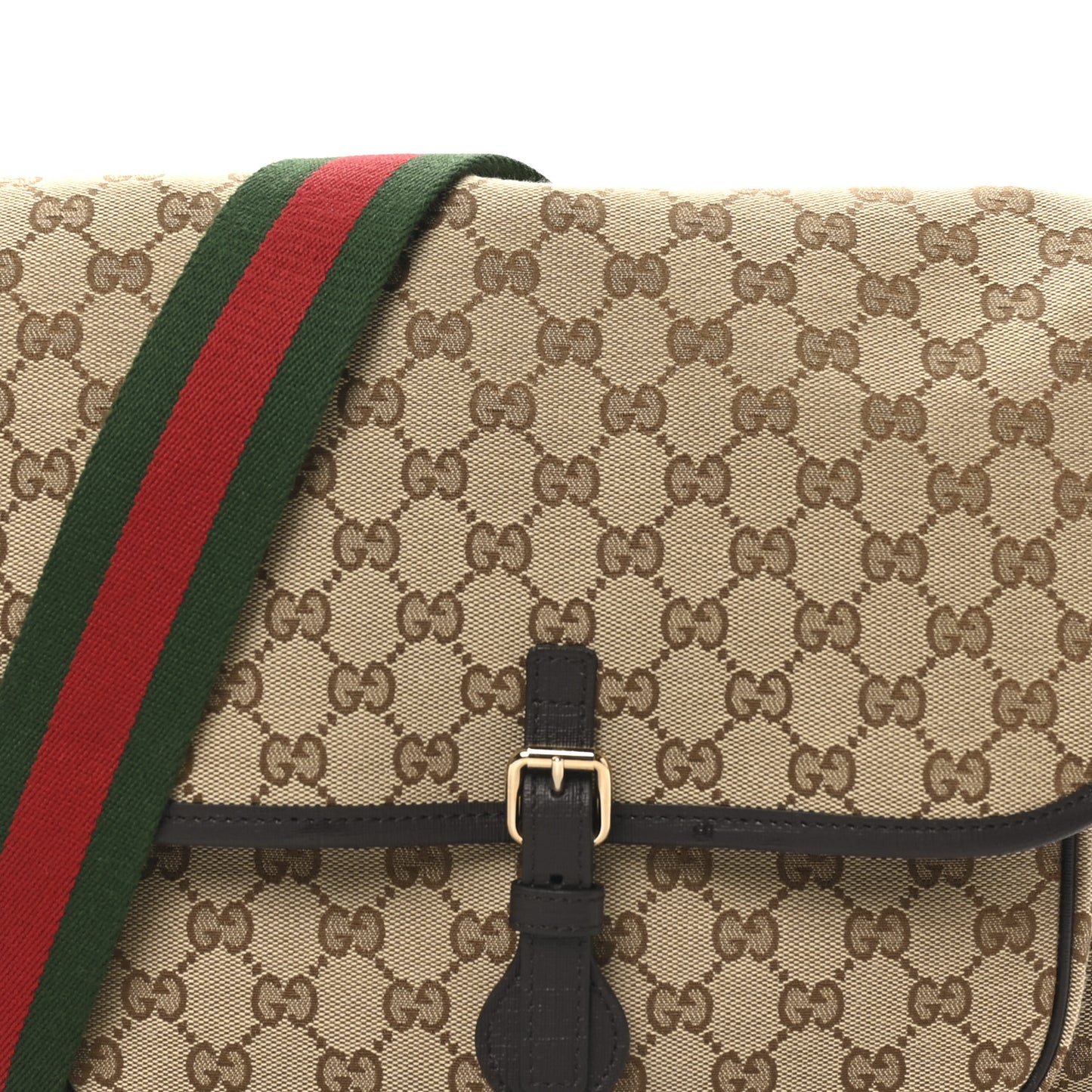 Monogram Web Childrens Messenger Bag Beige Ebony Cocoa