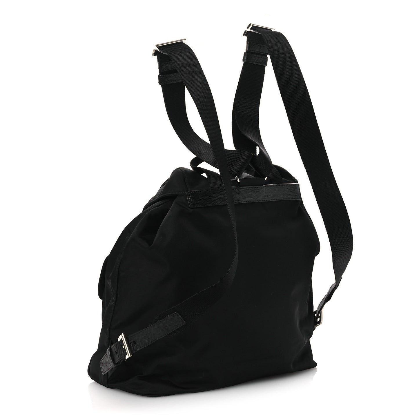 Tessuto Nylon Saffiano Medium Backpack Black