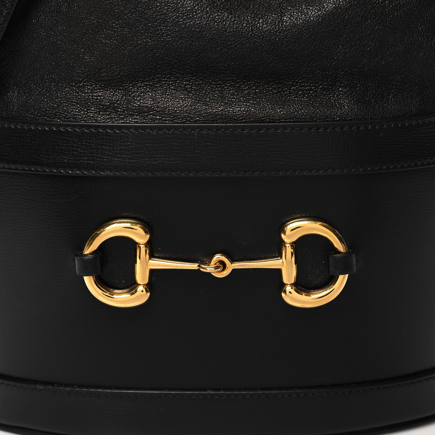 Gucci Azalea Sakai Calfskin Horsebit 1955 Drawstring Bucket Bag Black 8 of 12