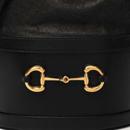 Gucci Azalea Sakai Calfskin Horsebit 1955 Drawstring Bucket Bag Black 8 of 12