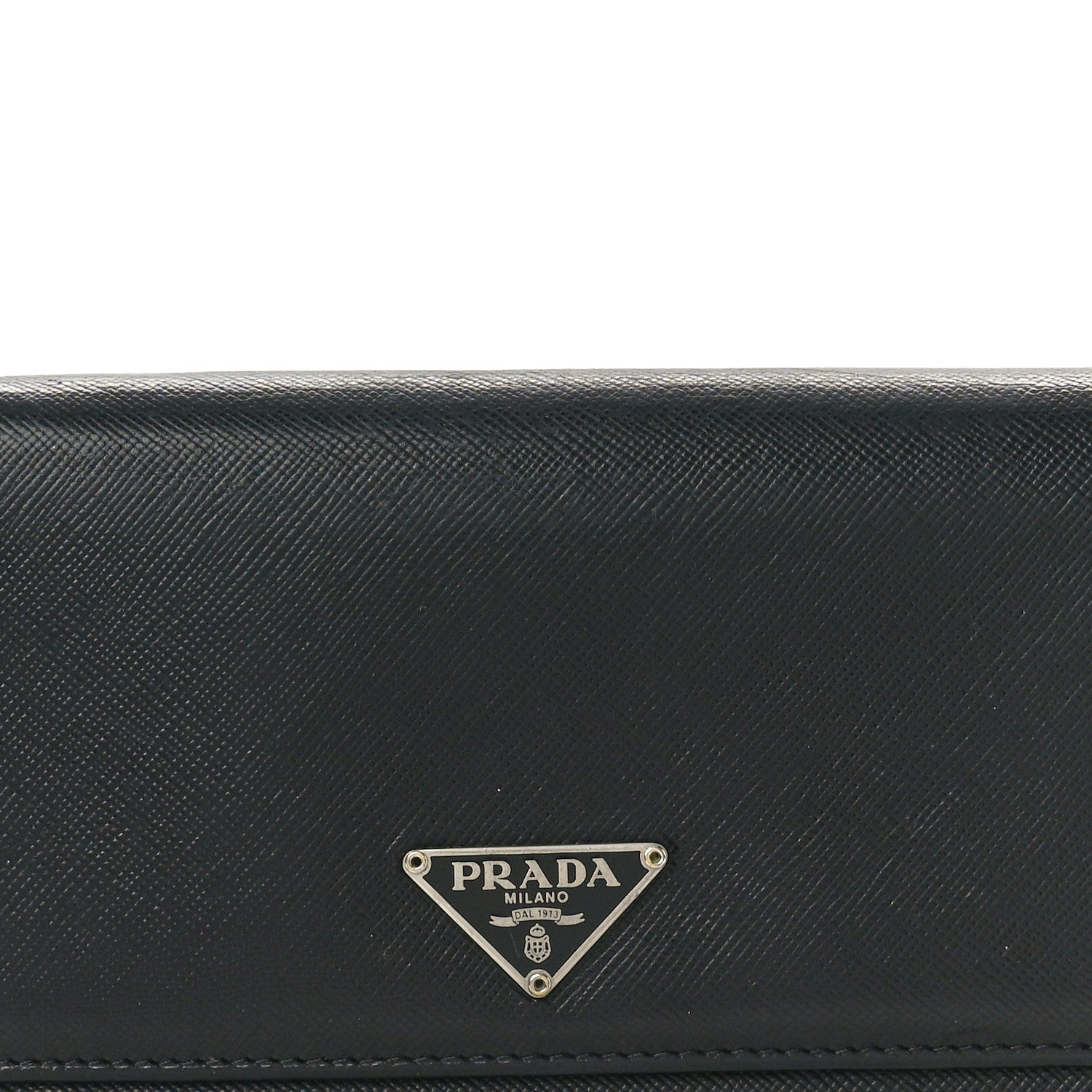 Prada Saffiano Triangle Continental Flap Wallet Black 8 of 9