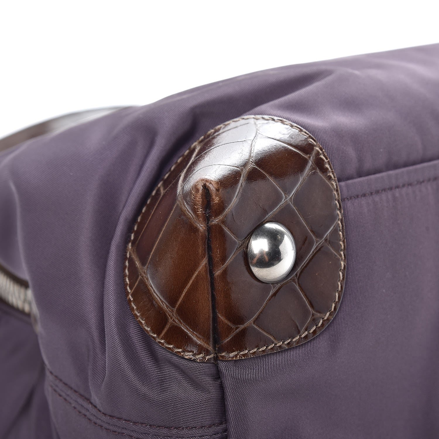 Prada Tessuto Nylon Faux Croc Tote 14 of 15