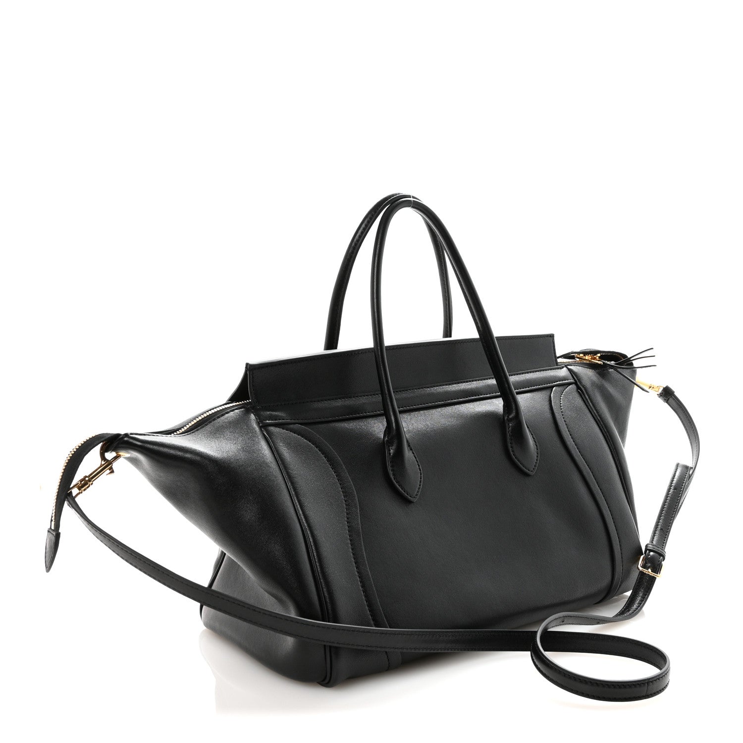 Celine Supple Shiny Lambskin Luggage Black 3 of 10