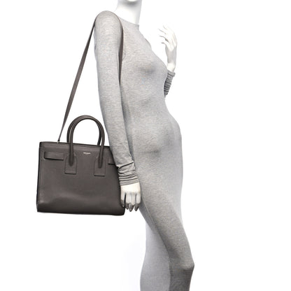 Saint Laurent Grained Calfskin Small Sac De Jour Dark Anthracite 2 of 13