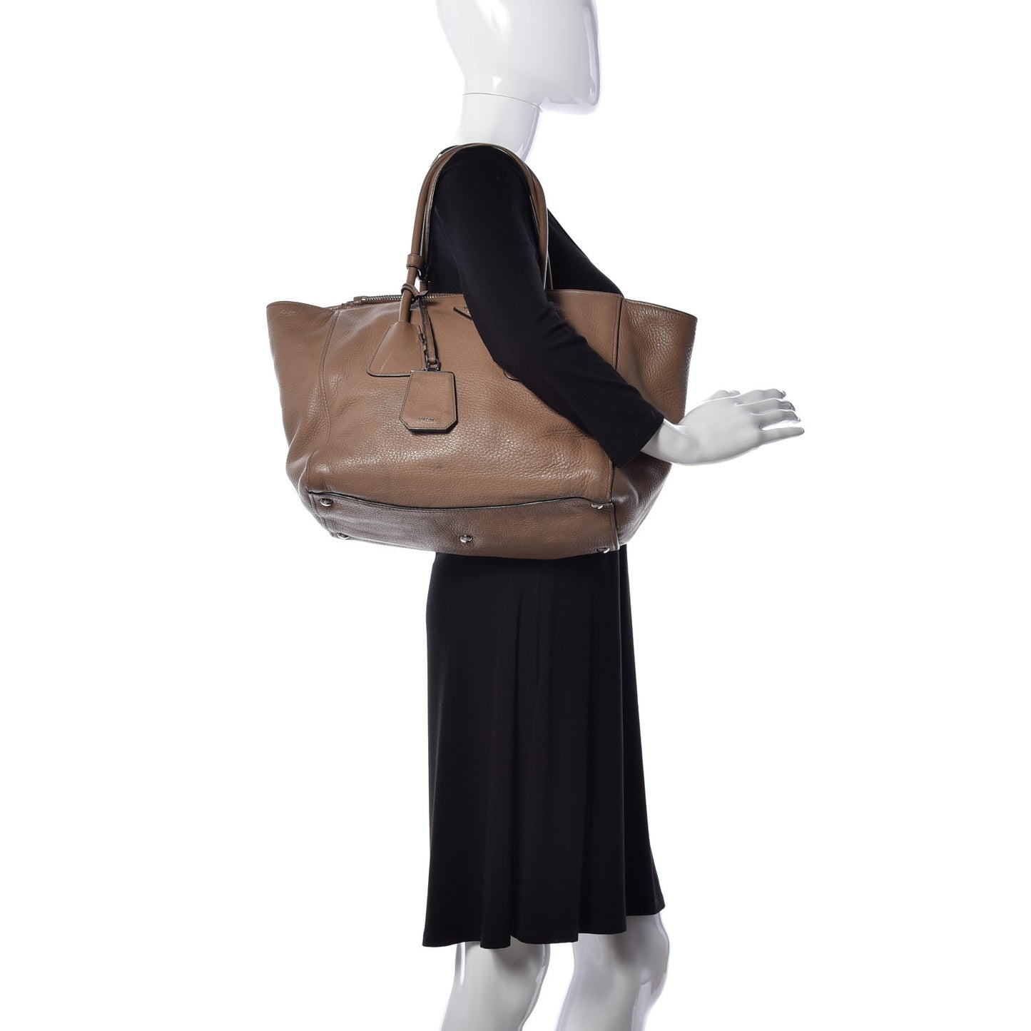 Glace Calf Twin Pocket Tote Marmo