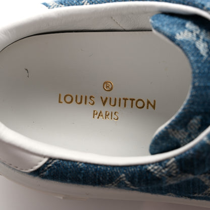 Louis Vuitton Denim Monogram Time Out Sneakers 37.5 Bleu Clair 6 of 12