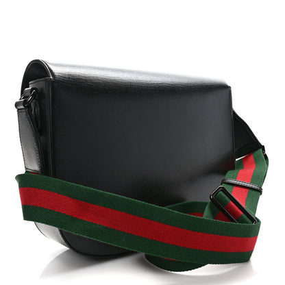 Gucci Azalea Calfskin Web Monochrome Horsebit 1955 Shoulder Bag Black 3 of 9