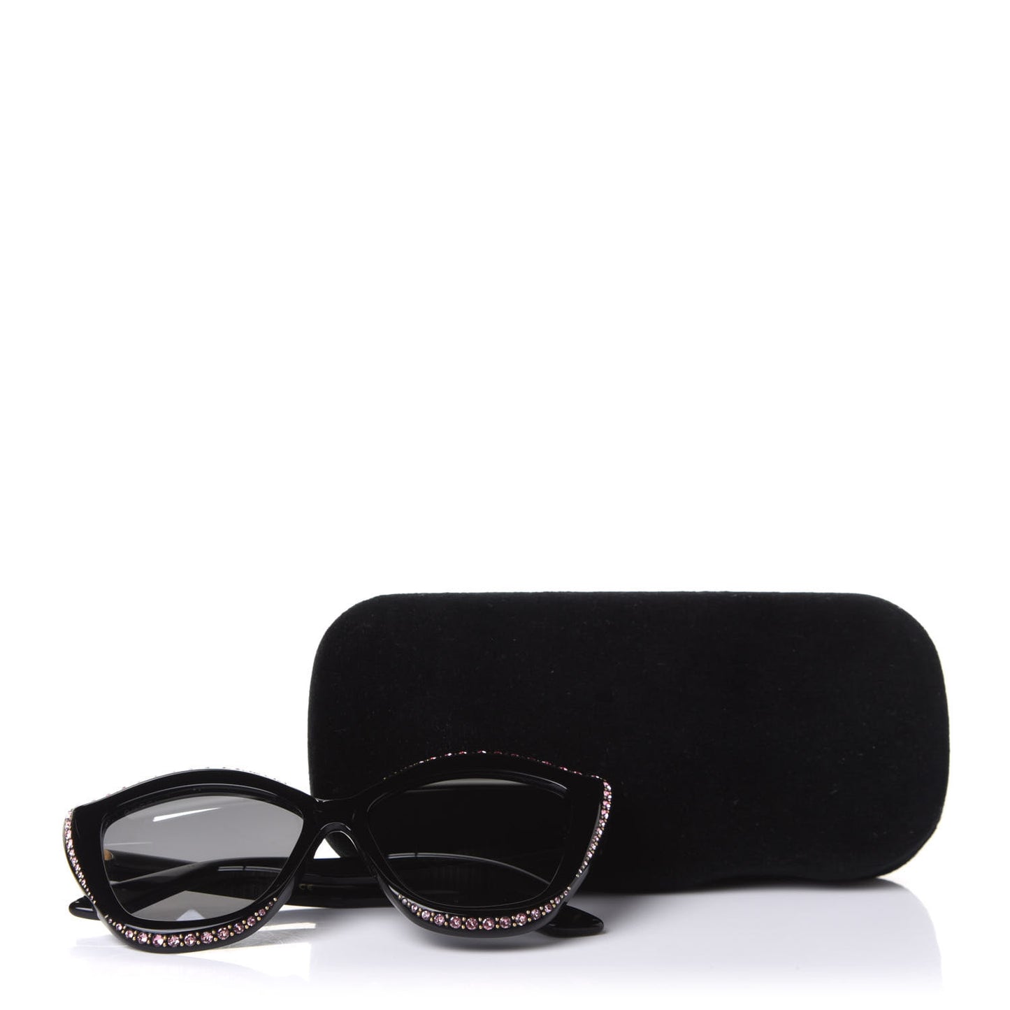 Crystal Cat Eye Sunglasses GG0118S Black