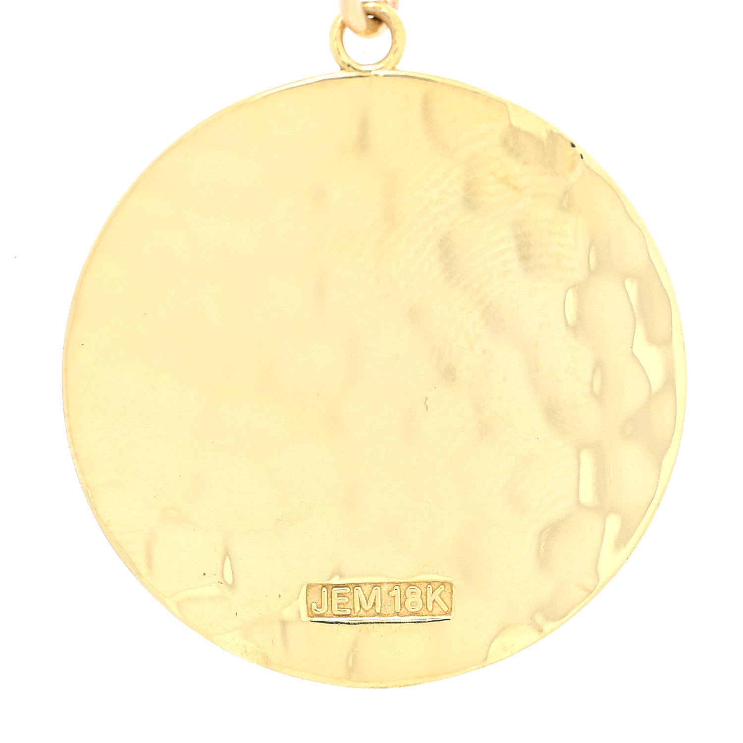 Jennifer Meyer 18K Yellow Gold Hammered Disc Pendant Necklace 5 of 6