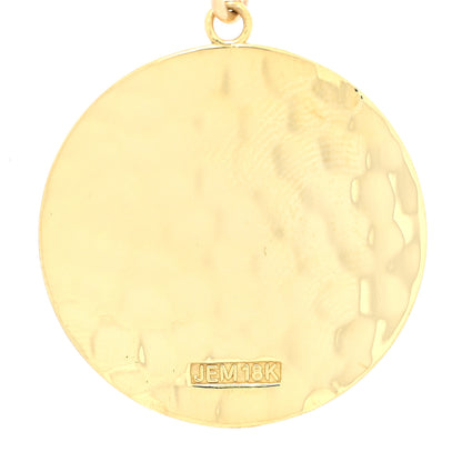 Jennifer Meyer 18K Yellow Gold Hammered Disc Pendant Necklace 5 of 6