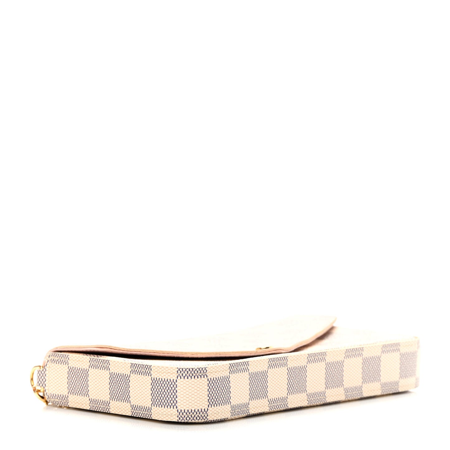 Damier Azur Pochette Felicie Chain Wallet Rose Ballerine