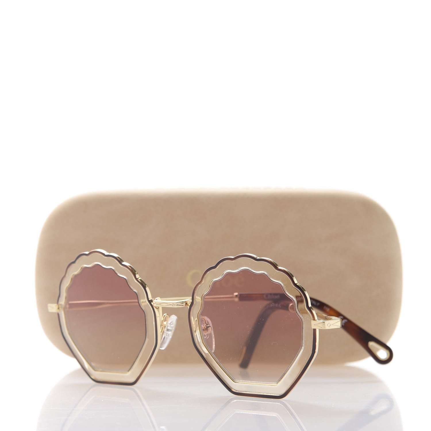 Chloe Scalloped Sunglasses CE147S Gold Pink 8 of 8