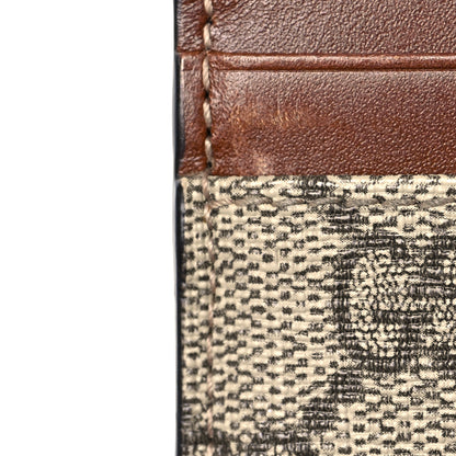Gucci GG Supreme Monogram Calfskin Card Holder Beige Ebony Cuir 10 of 11