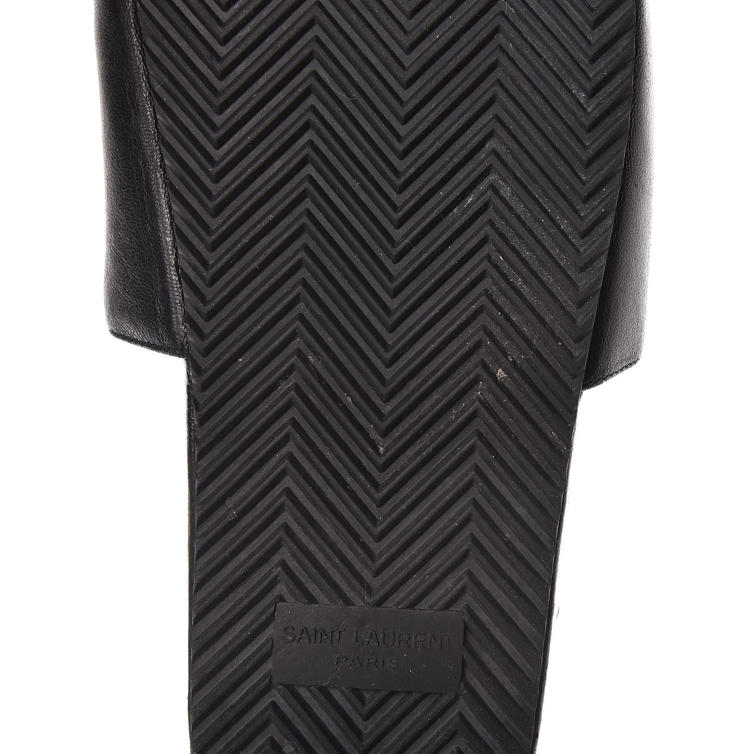 Saint Laurent Lambskin Joan Slide Sandals 39 Black 14 of 14