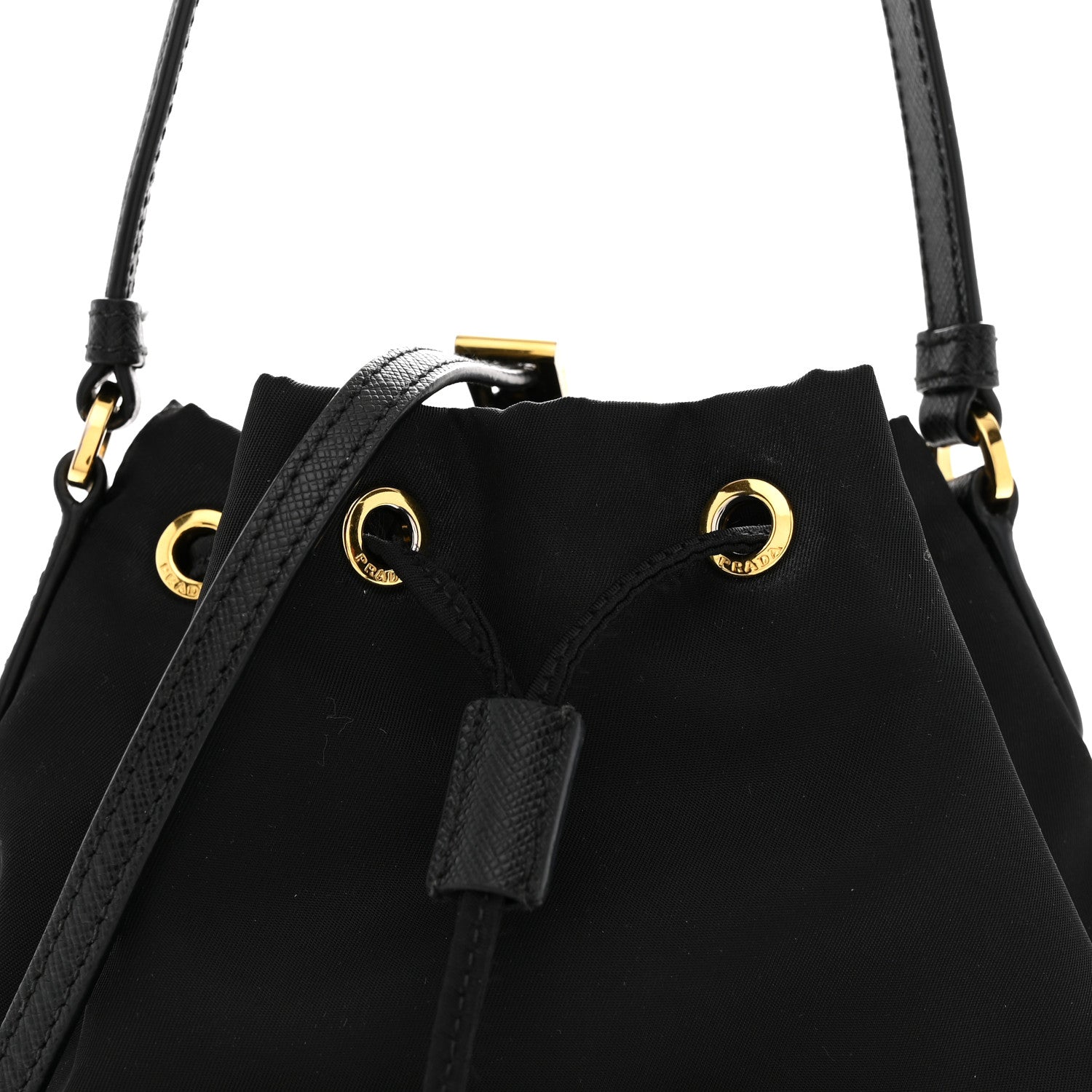 Prada Re-Nylon Duet Drawstring Shoulder Bag Black 7 of 10