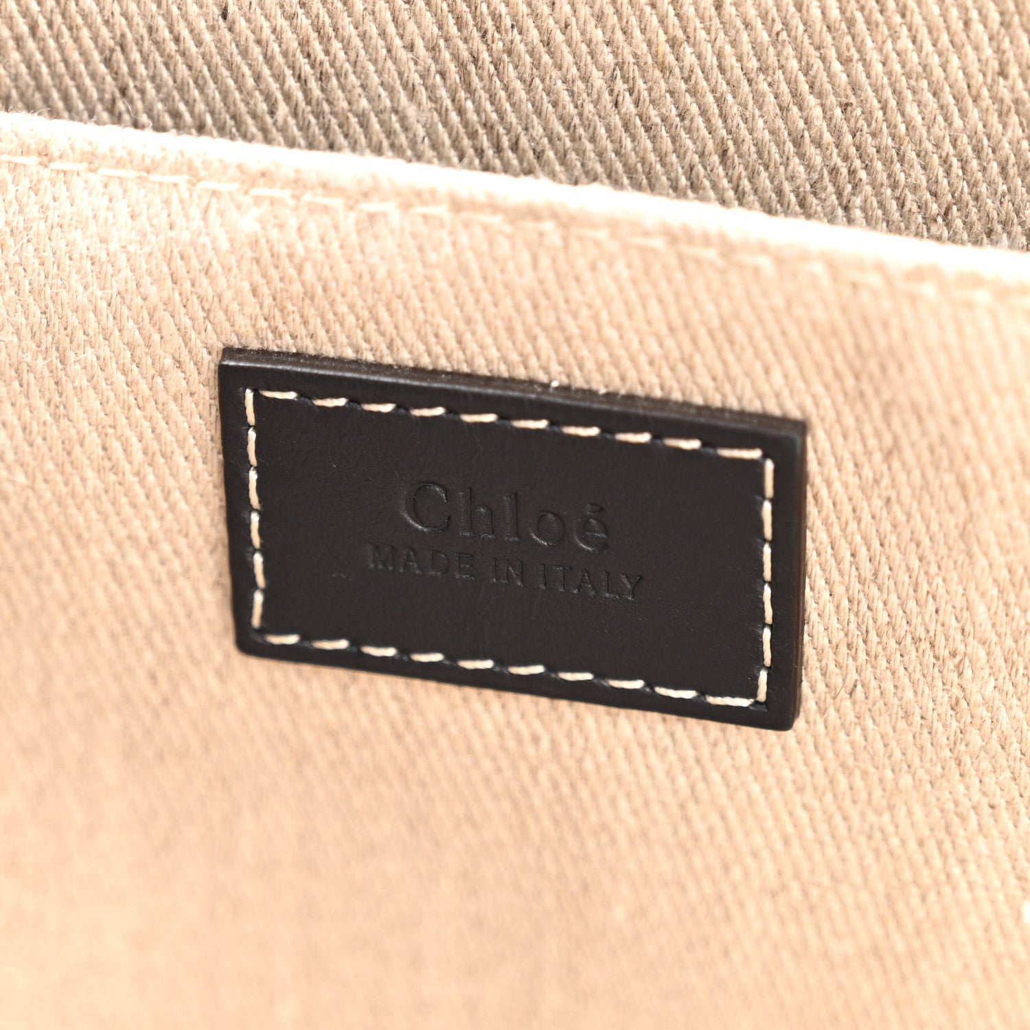 Chloe Cotton Calfskin Large Woody Ribbon Tote White Blue 7 of 10