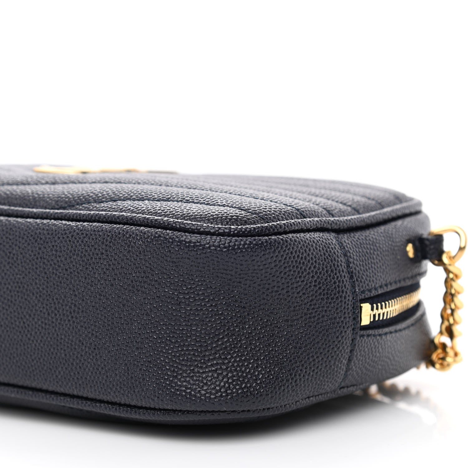 Saint Laurent Grain De Poudre Matelasse Monogram Mini Lou Camera Bag Deep Marine 10 of 11