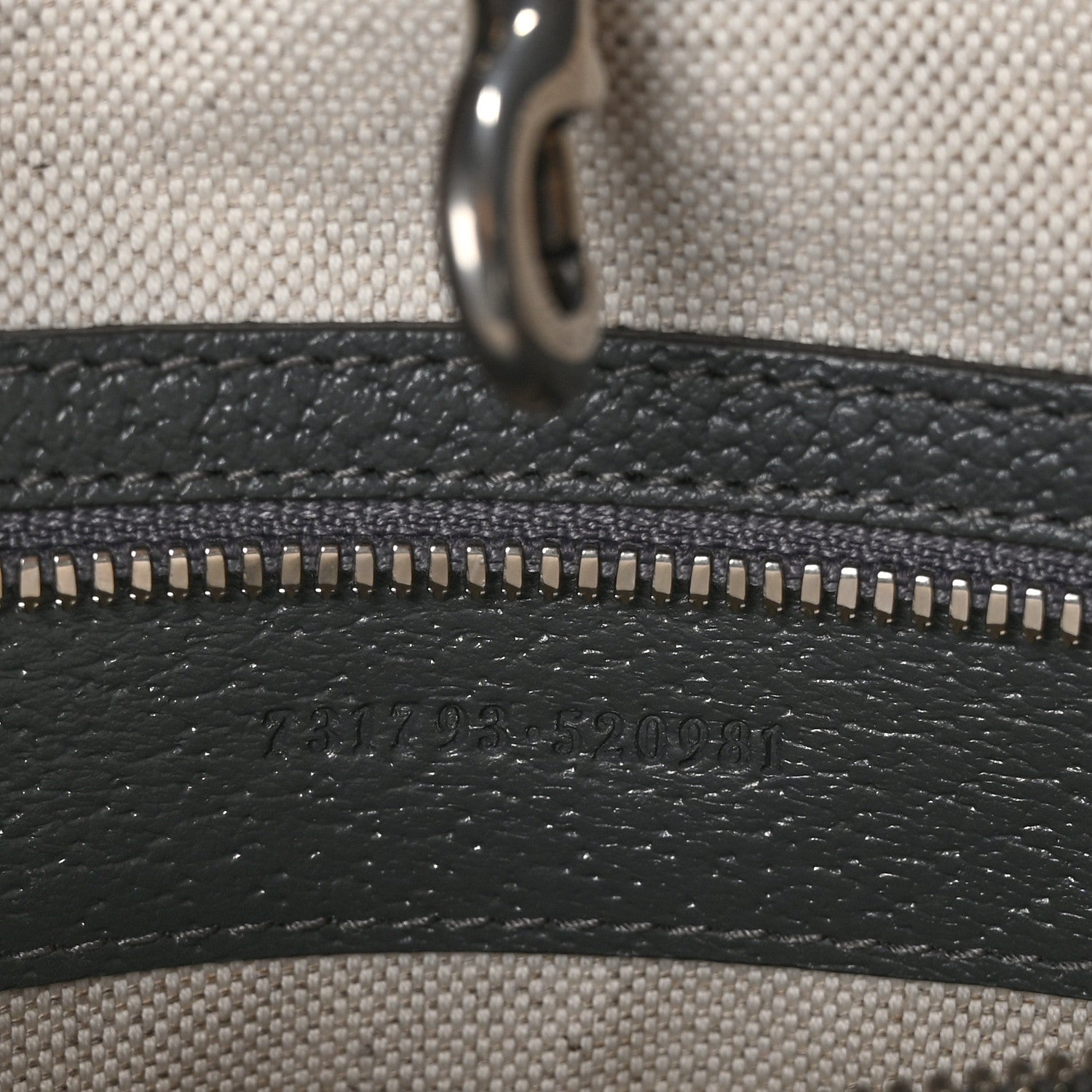 Gucci GG Supreme Monogram Textured Dollar Calfskin Medium Ophidia Tote Grey Black Graphite Grey 6 of 11