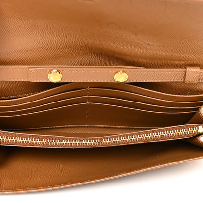 Prada Saffiano Metal Oro Chain Wallet Caramel 4 of 21