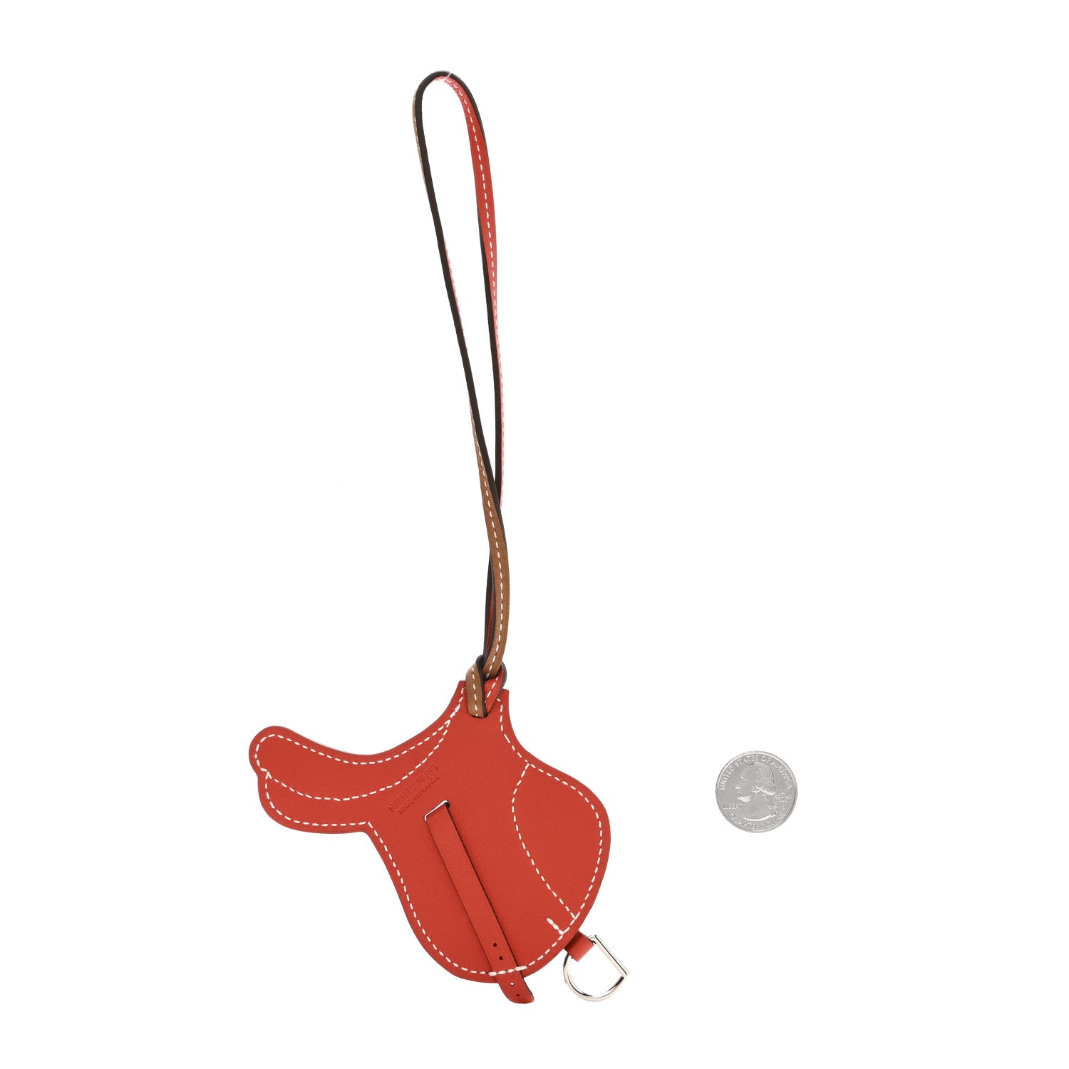 Hermes Swift Paddock Selle Horse Saddle Bag Charm Gold Capucine 2 of 4