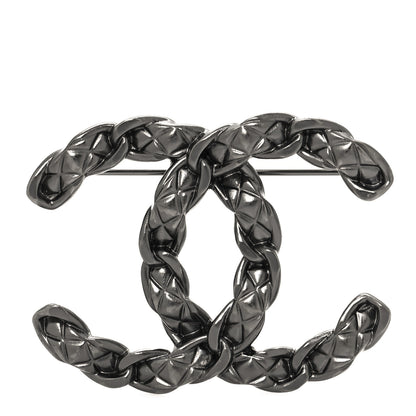 Chanel Quilted CC Brooch Ruthenium 1 of 4