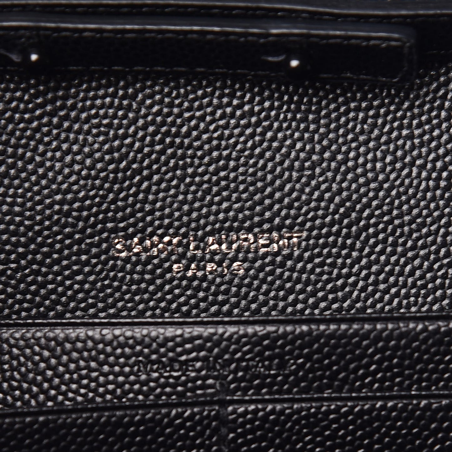 Grain De Poudre Matelasse Chevron Monogram Chain Wallet Black White