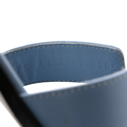 Hermes Box Calfskin Oran Sandals 37 Light Bleu 8 of 8