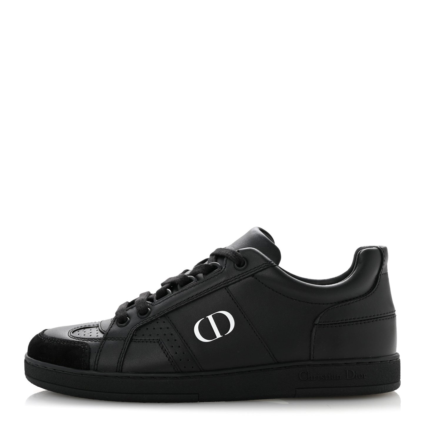 Calfskin Suede Logo Sneakers 36.5 Black